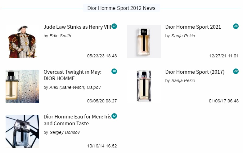 تیتر اخبار عطر Dior Homme Sport 2012