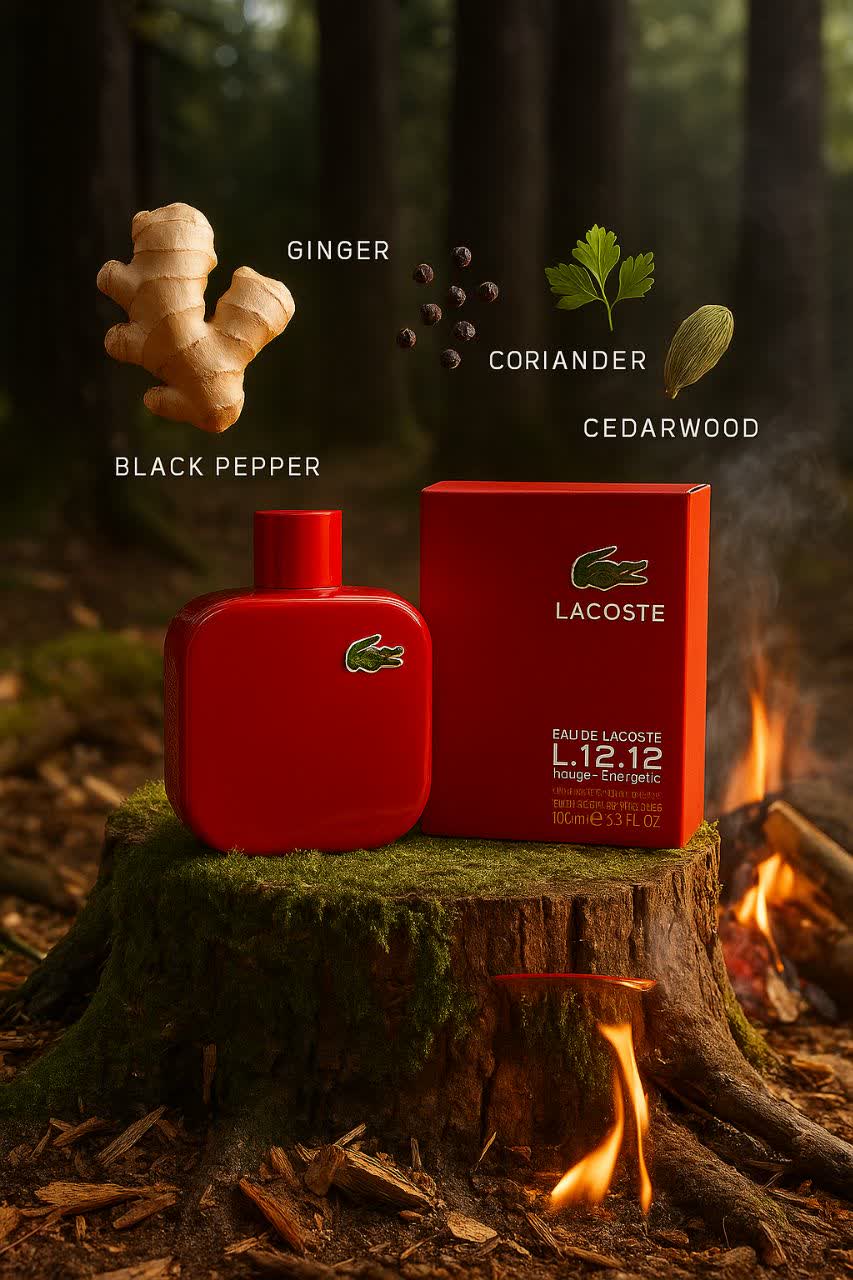 تصویر ساخته شده عطر او د لاگوست ال 12.12. رژ انرژتیک (قرمز) ادوتویلت مردانه Lacoste Eau de Lacoste L.12.12 Rouge Energetic for Men EDT توسط AI